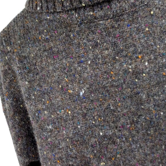 Vintage Express 100% Wool Gray Tweed Tunic Turtleneck Sweater Size M 90s Y2K - Picture 5 of 12